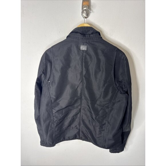 G-Star Raw Black Bonded Nylon Moto Jacket Men’s XL Zip Front Pockets - Picture 5 of 11